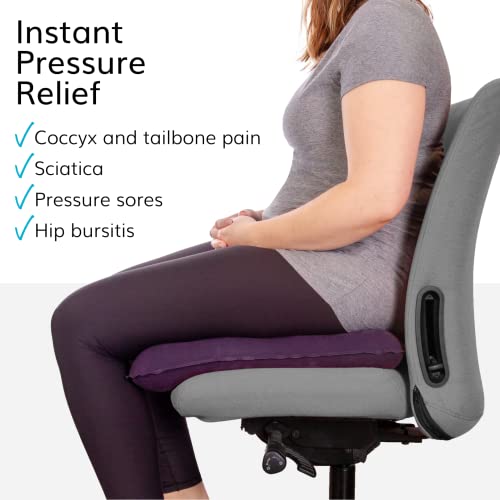 Braceability Inflatable Seat Cushion - Portable Pressure Relief Blow-Up Waffle Pad For Wheelchair, Office Chair, Airplane Or Car, Bed Sore Prevention, Hip Bursitis, Low Back Pain (Air Pump Included) #TOP6