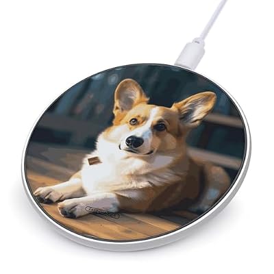 Smart Corgi Wireless Charger 10W Portable Fast Wireless Charging Pad Compatible with Phone Slim Charging Station Lightweight Charger Mat Charging Block for Travel Home Office