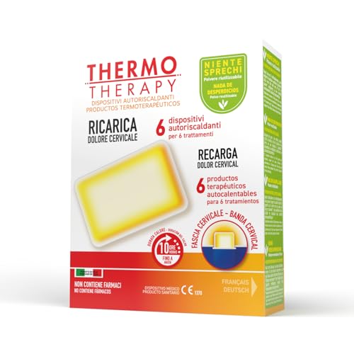 Thermo Therapy Ricarica Fascia Ricaricabile per Dolori Cervicali, Non Contiene Farmaci, Durata del Calore fino a 10 Ore, Confezione con 6 Dispositivi Terapeutici Autoriscaldanti