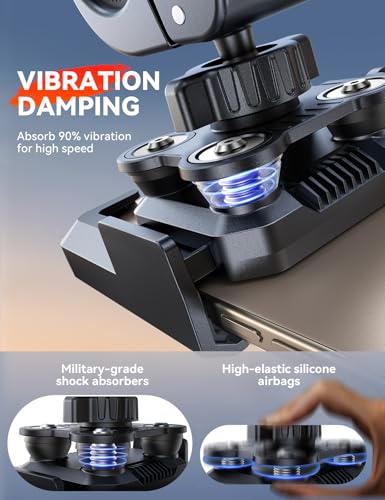 JOYROOM Motorcycle Phone Mount Holder - [Dual Vibration Dampener][Not Block Camera] Bike Phone Mount, Bicycle Phone Holder Handlebar, Motorcycle Bike Accessories for iPhone Samsung 4.7\'\'-7\'\' Phones - Thumbnail 2