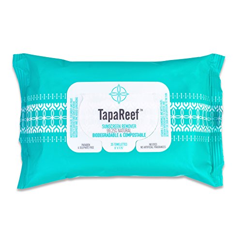 TapaReef Sunscreen Remover Wipes - 25 Count Pouch - 4 Pack