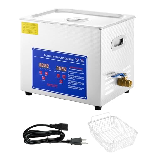 Happybuy Professional Ultrasonic Cleaner, 9.5 L Jewelry Cleaner with Digital Timer & Heater, 40kHz Stainless Steel Sonic Cleaner