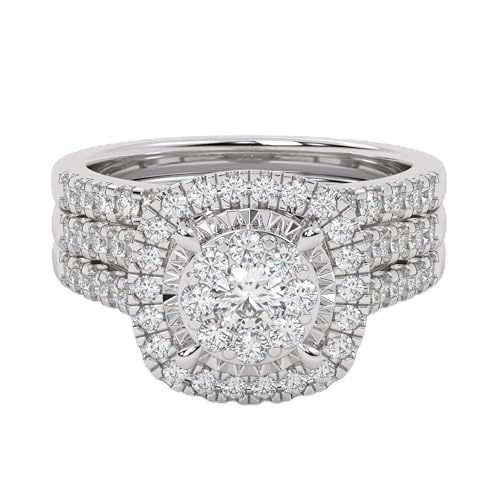 AFFY Bridal Set Halo Lab Grown