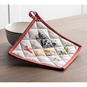 Maison d Hermine Hot Pads 100 Cotton Pot Holders Set of 2 with Loop Heat Resistant Potholders Grilling Microwave Barbeque Handling Hot Pans Campagne SpringSummer8x8