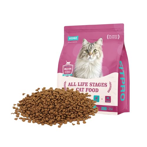 Comida para gatos de todas las edades, 1,5 kg – Receta de pollo y salmón con 20 mil millones de probióticos, comida para gatos de alta proteína con Omega-3 para el cuidado del pelaje y alta