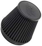 K&N Universal Clamp-On Air Filter: High Performance, Premium, Washable, Replacement Filter: Flange Diameter: 6 In, Filter Height: 6 In, Flange Length: 1 In, Shape: Round Tapered, RU-3102HBK