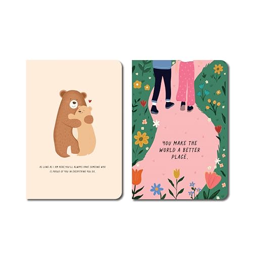 Image of FACTOR NOTES A6 Notebook Combo Pack (Warm & Wonder) | Set of 2 Cute Aesthetic Pocket Notebooks | 160 Pages Each, 90 GSM Thick Paper | Cute Aesthetic Notebooks for Women