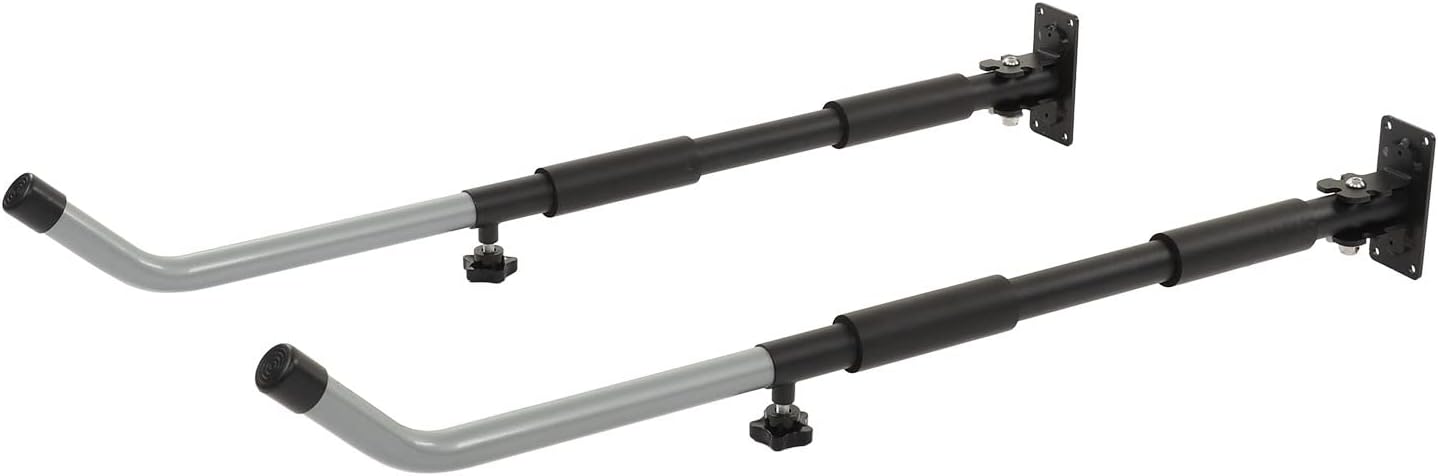 Surfboard Storage Rack, Adjustable Wall Mount Display Rack with Retractable Length, Aluminum Alloy Surfboard Hanger for Kayaks Canoes Paddle Boards, EVA Foam Protection and 90 Degr