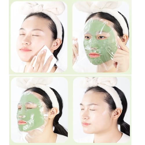 UtySty 400 Pack Plastic Facial Mask Disposable Sheet Mask Wrap Face Moisturizer Mask DIY Forehead Wrinkle Patches for Clay Face Creams Mud Mask Collagen Moisturizing Cream Night Lotion Absorbing - Thumbnail 6