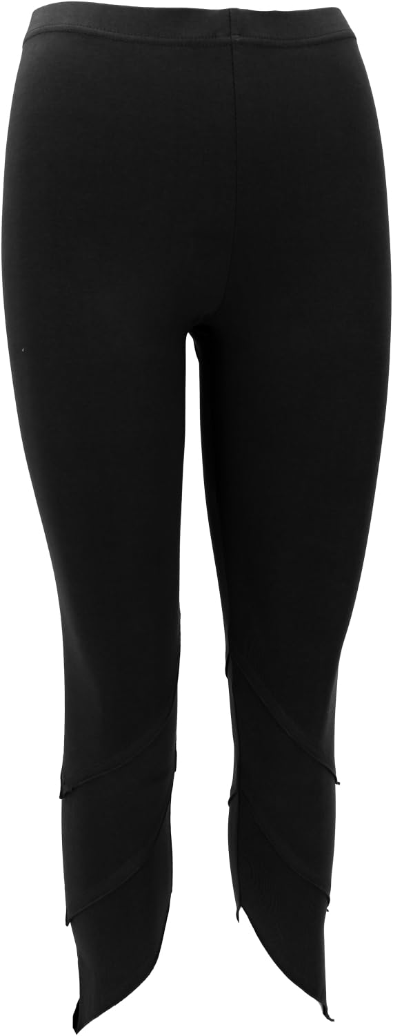 GURU SHOP Yoga Pixi Leggings mit Overlock, Bio-Baumwolle, Damen