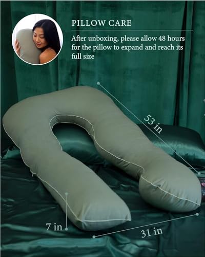 Image of Safe Multifunctional Microfiber U Shaped Pregnancy Pillow /Maternity Pillow. (Green-U-PIPEN-2)
