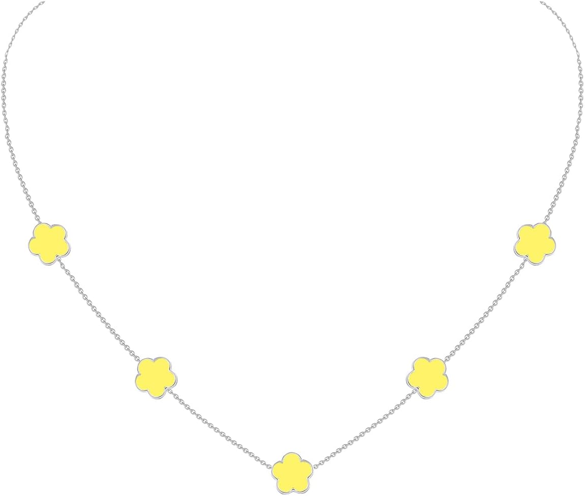 Gold Plated Stainless Steel Flower Necklace Jewelry for Women