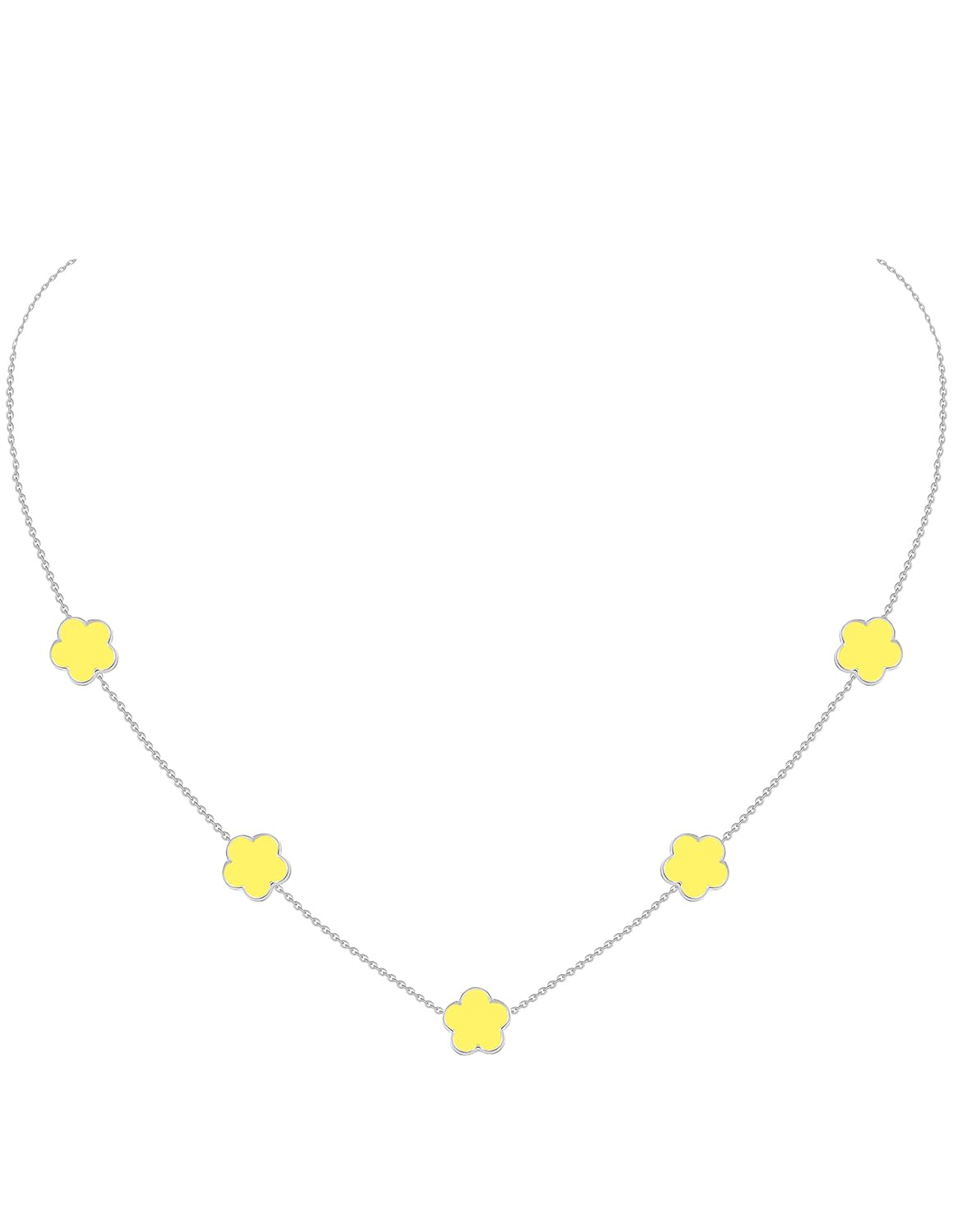 Gold Plated Stainless Steel Flower Necklace Jewelry for Women