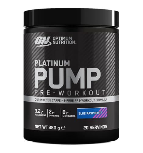 Optimum Nutrition ON Platinum PUMP Pre-Workout cafeïnevrij blauwe framboos