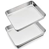 【NON-TOXIC】P&P CHEF Small lasagna pan is made of 18/0 stainless steel, Superior heat conductivity conducive to bake food evenly, There are not any other toxic materials, Healthy for your daily baking, Great replacement to aluminum pan or other coated...