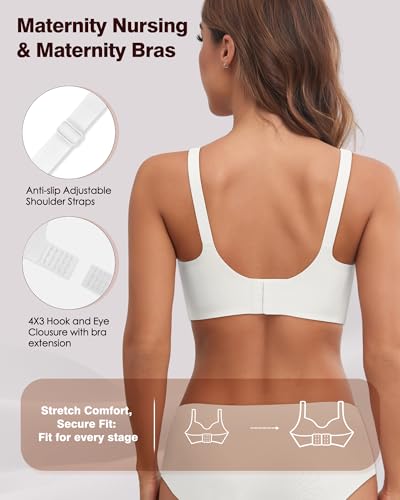 Image of As Fairy Seamless Nursing Bras for Breastfeeding Soft Wireless Sleep Maternity Bralette Regular and Plus Size