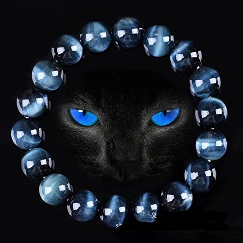 Bracelet Pierre Naturelle Bleu Royal œil de Tigre Perles de Bouddha Mala Chaîne à Main