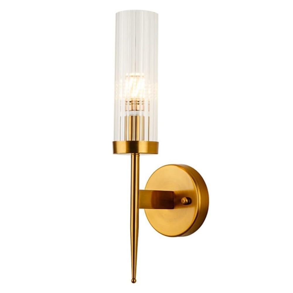 JYBNBBE Indoor Wall Lights Fixtures Brass Bedroom Lights Modern Crystal Glass Hallway Wall Lamps Aisle Balcony Wall Sconces for Bathroom Doorway Vanity/2Light,1Light