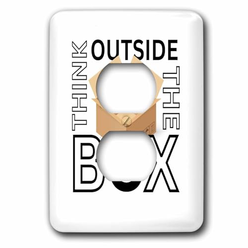 3dRose Image of quote Think outside the box - Light Switch Covers (lsp-388455-6)