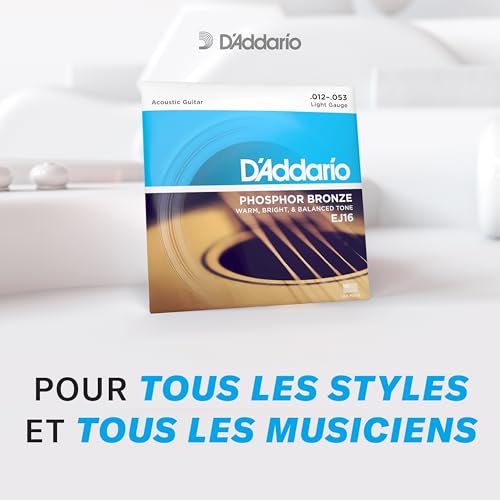 D'Addario EJ15 Cordes Guitare Acoustique Bronze Phosphoreux Extra Light 10-47 – vue 4