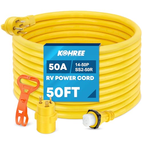 Kohree 50' RV Extension Cord 50 Amp Generator Cord, 50 Amp RV Power...