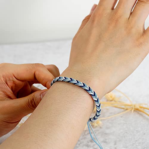 JENDEAR SHINE Rope Bracelet for Women, Hand Braided Rope Gradient Color Adjustable, Casual Party Couple Friendship Birthday Gift3