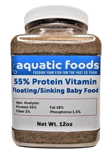 Aquatic Foods Inc. 55% Protein Vitamin Rich Micro Floating/Slow Sinking Baby & Fry Food for...