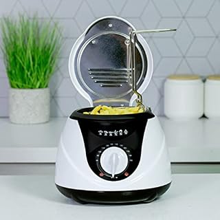 Quest 35150 1L Deep Fat Fryer / Non-Stick Basket With Removable Handle / 900 Watt / Easy Clean / Compact Design / White Colour