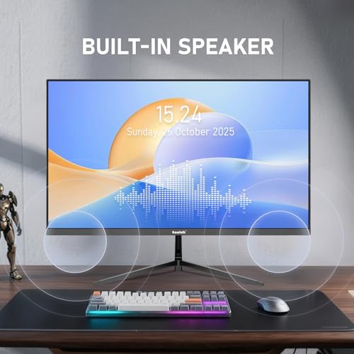 Image of Gawfolk 27 inch IPS 2K QHD (2560x1440) Computer Monitor 75Hz Gaming PC Screen, 1ms,Adaptive Sync,100% sRGB, 1.07 Billion Colours, HDMI2.0、DisplayPort 1.4, Built-in Speaker - Black