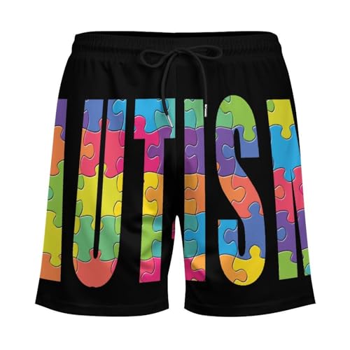 Autism Awareness Puzzles Men's Board Shorts Swimsuit Beach Pants Swimwear Bathing Suits4