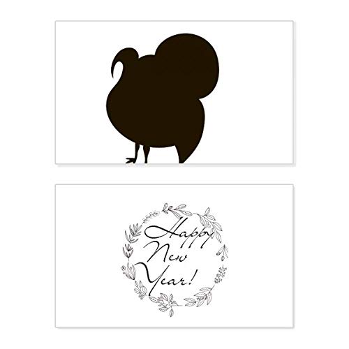 Tarjeta conmemorativa de Año Nuevo premium con mensaje exclusivo de pavo negro coleccionable