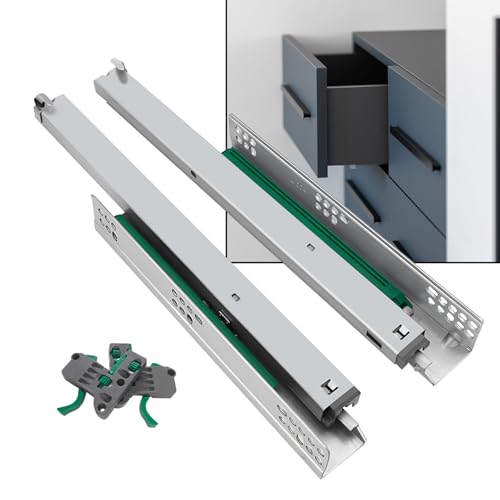 Image of Volo Undermount Drawer Slide, Silent Soft Closing Hydraulic Channel with Locking Device, Heavy Duty undermount Drawer Slide Weight Capacity 40kg. (400 mm / 16 inch)