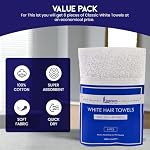 Linteum Textile Supply Hair Drying Towels 100% Ring Spun Cotton Hair Towel for Women, Men, Kids 20x40 inches Quick Dry Salon Towels Hand Towel for Gym, Hair Care, Spa, Home [Pack of 6] White - Image 2