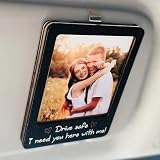 GIFTSHOPBYHELEN Drive Safe I Need You Here With Me Visor Car Photo Holder, Drive Safe I Love You Visor Clip Picture Frame Couples Magnetic Picture Holder Valentines Day Gifts for Him Car