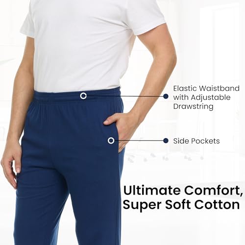 Essential Elements Men's 100% Cotton Jersey Active Lounge Sleep Pajama Pants for Men - 3 Pack2