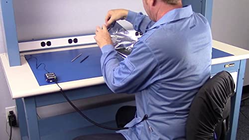Image of ESD Jacket, Certified Level 3 Protective Lightweight Workwear & High Shielding Anti-Static Lab Coat, Full Sleeve,Knit Cuff ESD Smock, Light Blue - 5X-Large (JKCS 8809LB)