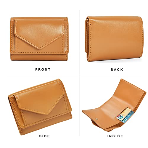 Leather Women's Wallets With Rfid Blocking,Mini Coin Pouch, Multifunctional Women's Wallet With Soft Touch, Snap Closure Small Card Holder,Black,One Size #TOP3