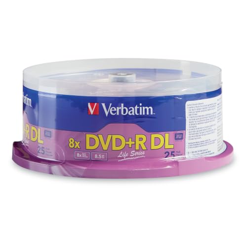 Verbatim DVD+R DL Double Layer 8.5GB 8X LifeSeries - 25 Pack Spindle by Verbatim - Used condition - US$17.60