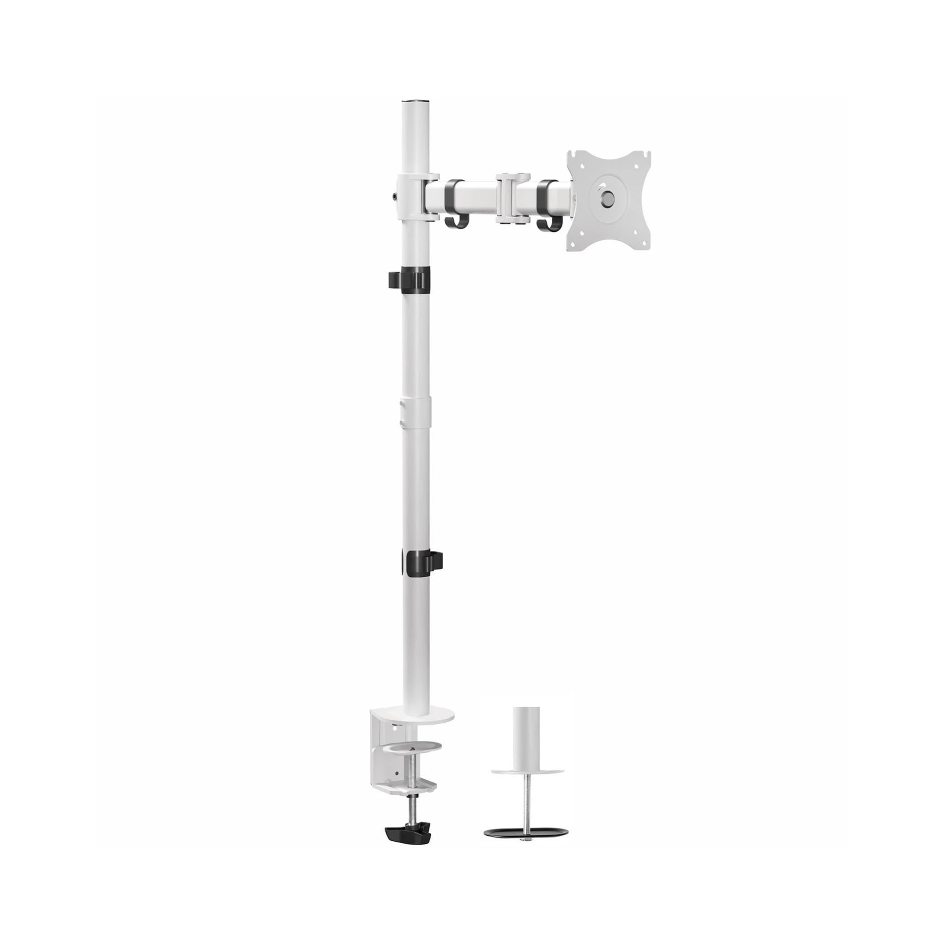 Support de bureau blanc extra haut réglable FNJTDVWS pour écran PC 32 pouces