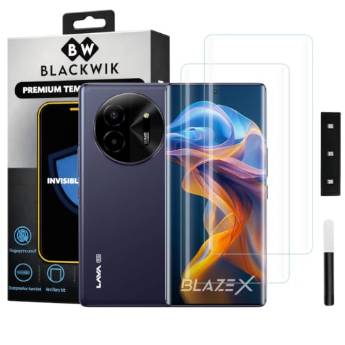 Image of Blackwik UV Curved Tempered Glass for Lava Blaze X 5G | 2-Pack