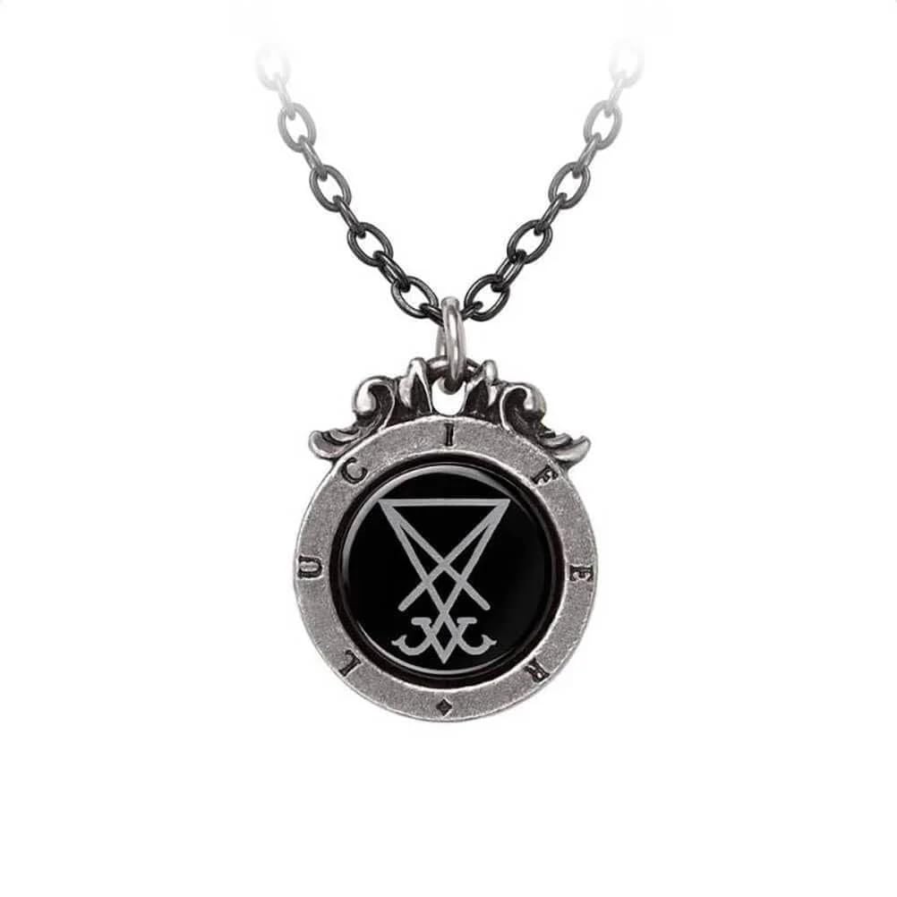 Alchemy Gothic Gothic Halskette Seal of Lucifer, schwarz/silberfarben
