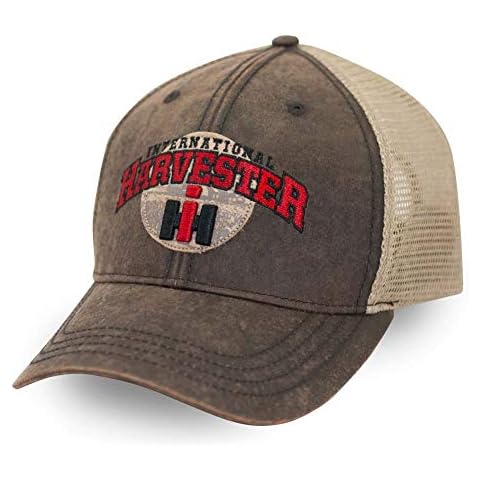 Officially Licensed Men's International Harvester Trucker Hat, Washed Wax Cloth Embroidered Baseball Cap Cover