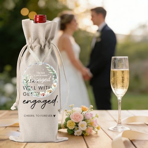 Image of Engaged Engagement Gifts for Couples Her Engagement Party Decorations | Gifts for Engaged Couple Wine Bag Bride to Be Wedding Marriage Gift Acrylic Ornament 2026