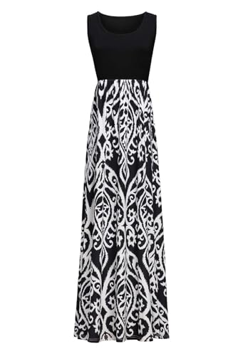 Image of Lacavocor Womens Summer Maxi Dress Tank Top Sleeveless Long Dresses