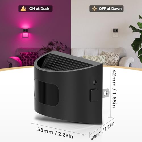 DORESshop LED Night Light[2 Pack], Night Lights Plug into Wall, 8-Color RGB LED Nightlight with Motion Sensor, Dusk to Dawn Sensor, Nightlights for Adults, Bedroom, Bathroom, Hallway — view 4