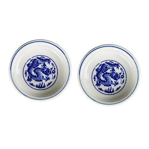 OSALADI 2piezas Lavadora De Cepillos De Porcelana Azul y Blanca Bandeja Para Lavar Pinceles Contenedor De Tinta De Cerámica Para Caligrafía y Pintura Estudio o Hogar