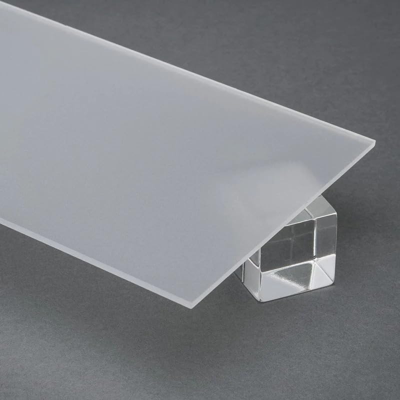Frese Lastra acrilica trasparente opaca singola, lastra di vetro fuso opaco satinato for artigianato, cartello, esposizione fai da te(5mm Thickness,100x100mm)