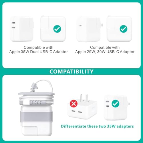 Image of Scout Case for MacBook & iPad Charger, 29w 30w 35w Apple Charger Case, Travel Cord Organizer, Apple Accessories (for Apple 29w 30w 35w Adapter) Gray