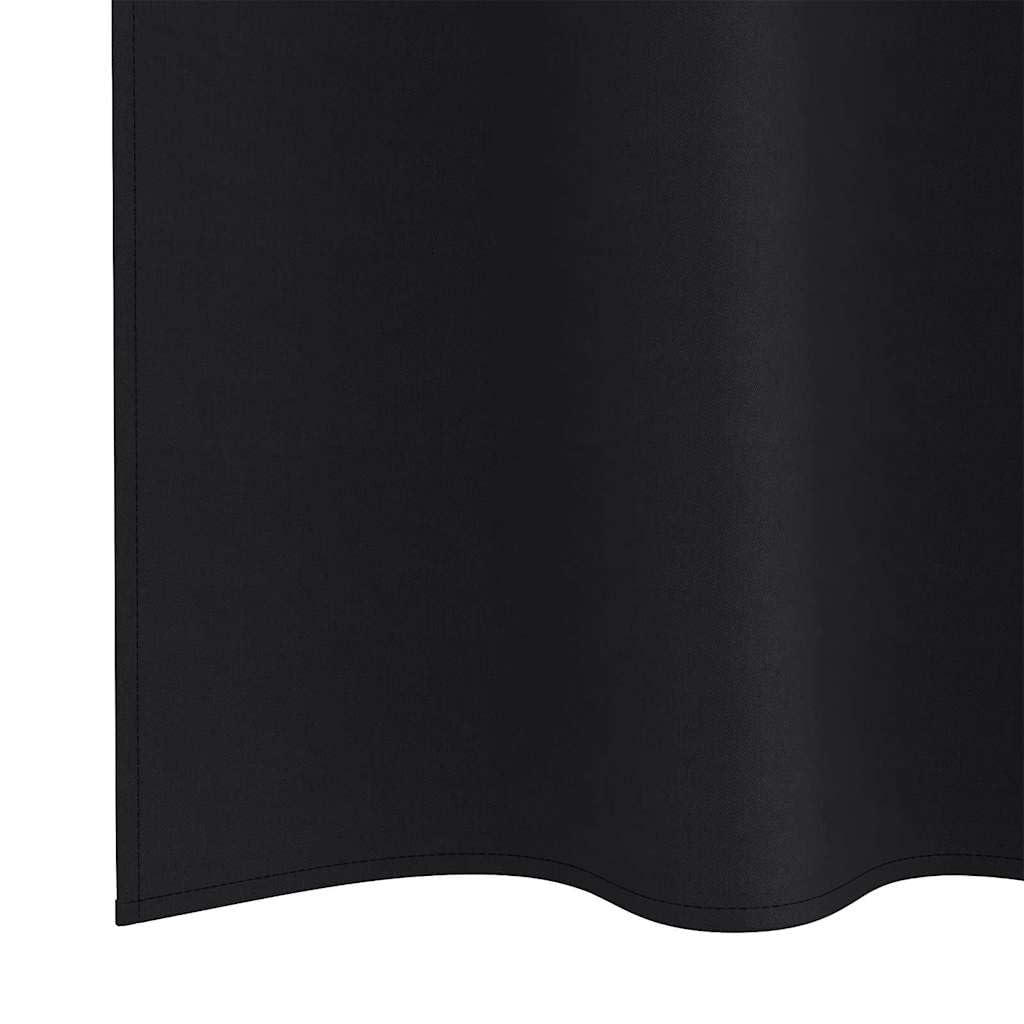 Zasłony zaciemniające z pierścieniami, 2 sztuki, czarne, 260 x 140 cm, poliester, 80%-90% ochrona przed światłem, wszechstronne z oczkami, taśma marszcząca, do salonu, sypialni, biura