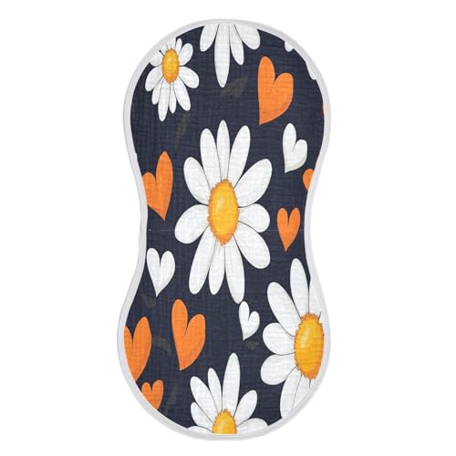 Beautiful Flowers Plant Burp Cloths Cotton Baby Washcloths,Large 22x11in Burping Cloth Absorbent and Soft for Newborn Baby Boys and Girls,4 Pack